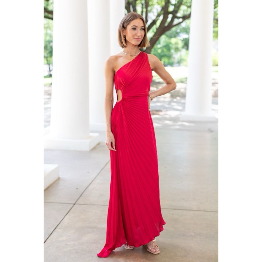 Pleated Cut Out Maxi Dress